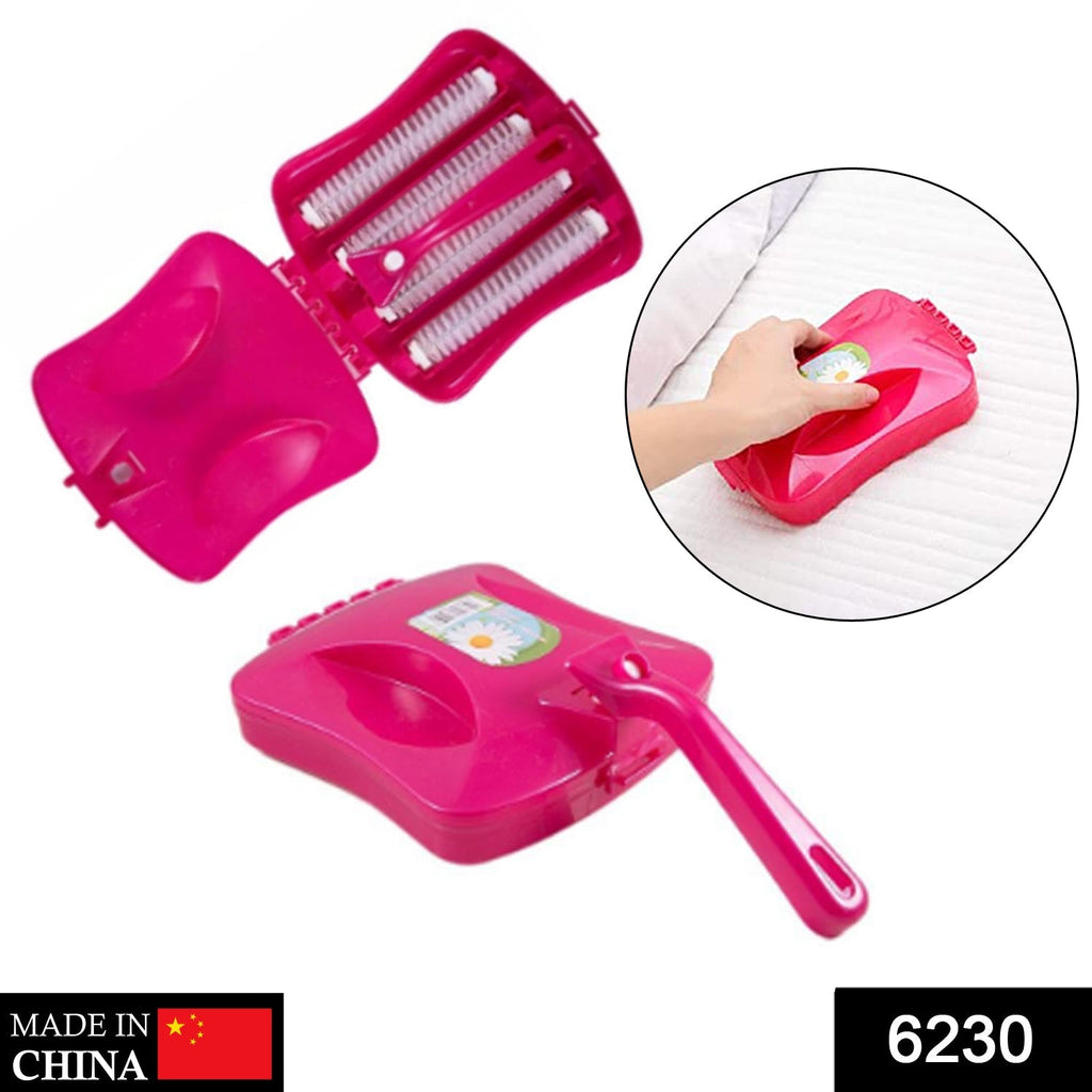 Plastic handheld carpet roller brush designed for deep cleaning and dust collection.