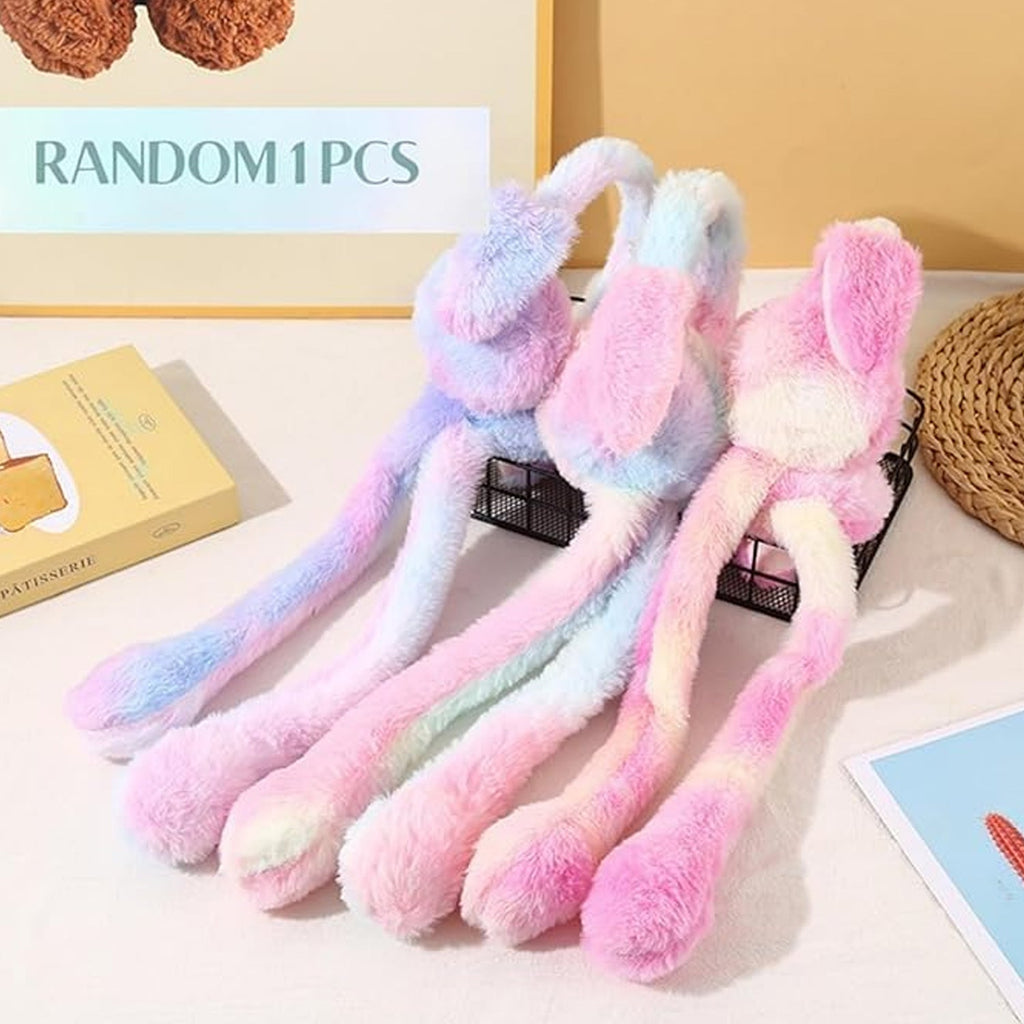 Close-up of soft winter earmuffs for kids showing plush texture