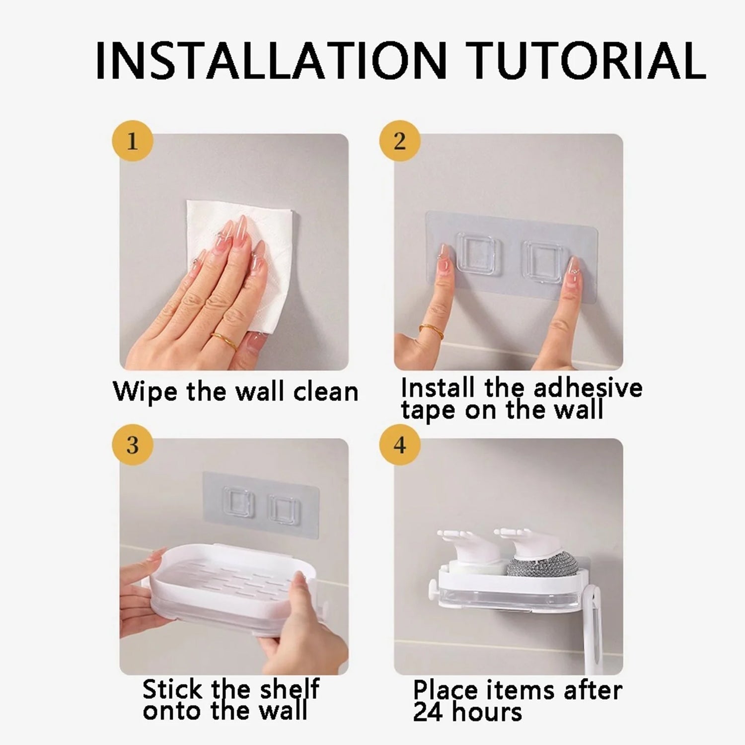 Space-saving kitchen cleaning combo set mounted on wall