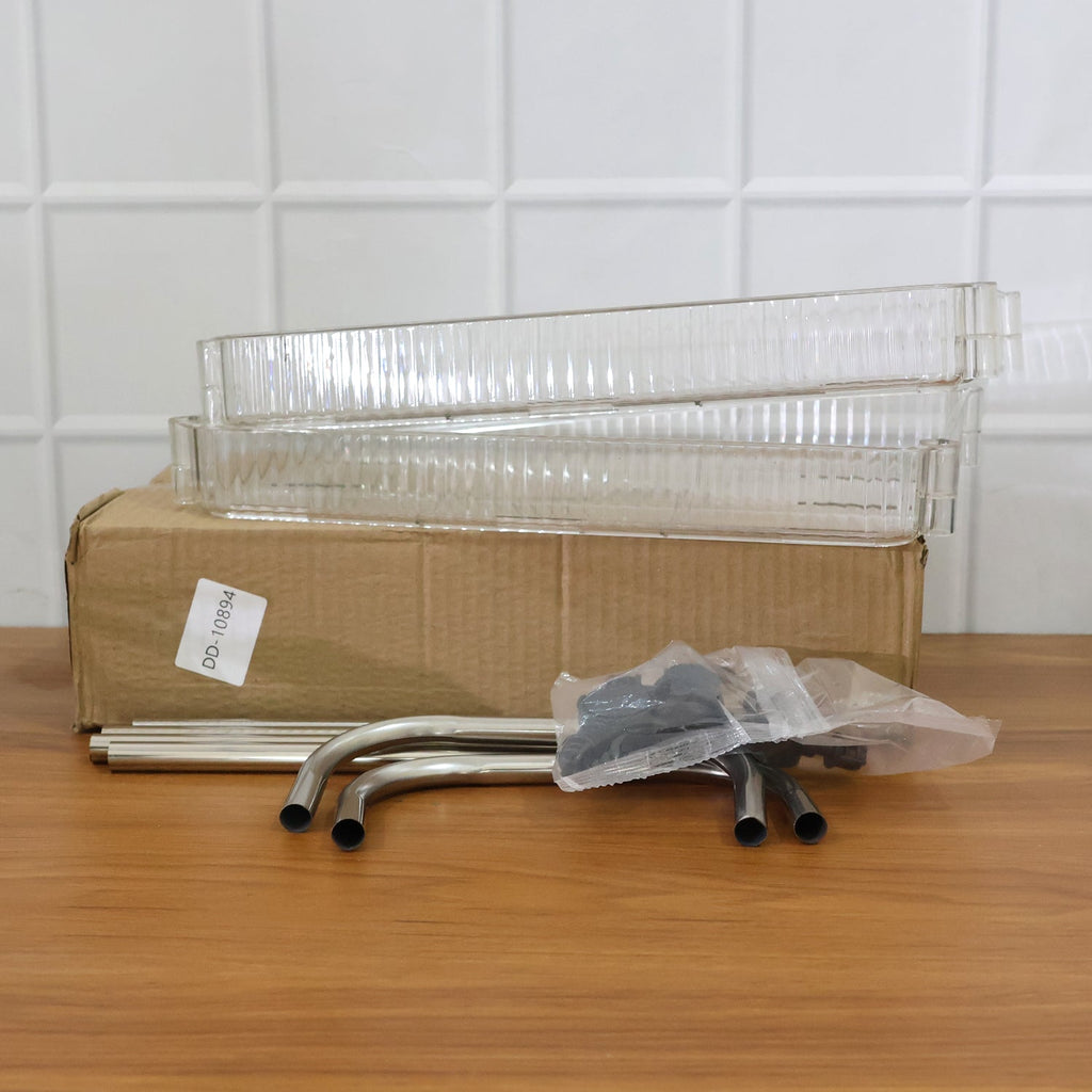 2 tier storage trolley with rolling wheels in a clean living area environment
