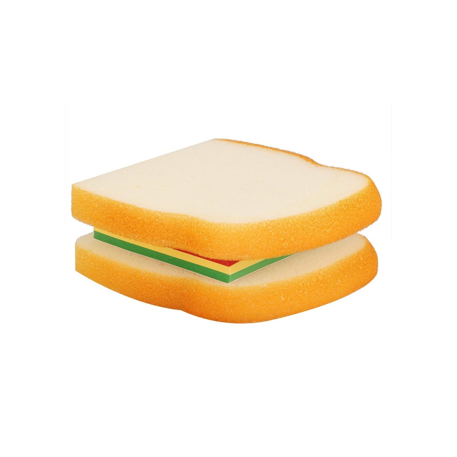 Multiple sandwich sticky notes arranged creatively on a workspace table.