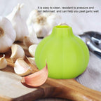 Simple and effective silicone tool for mess-free garlic and ginger peeling.