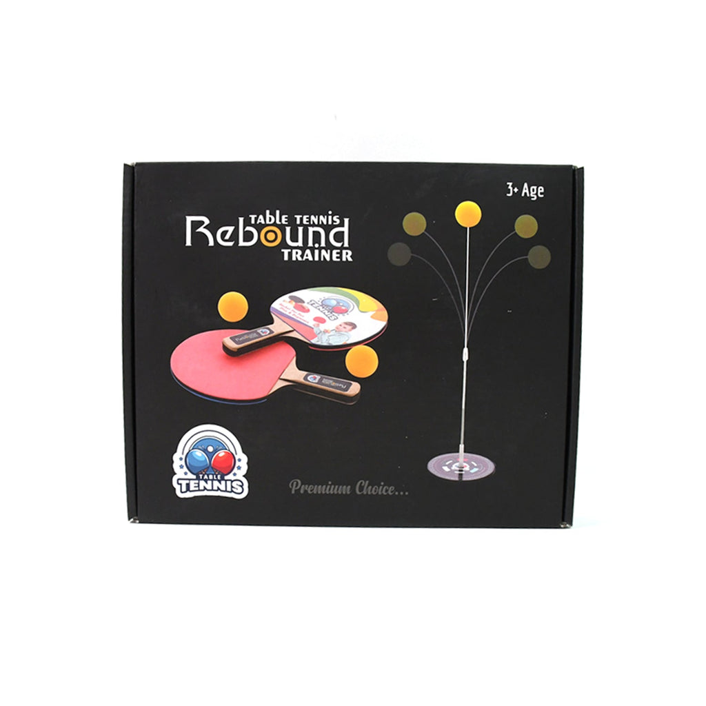 Portable Wiff Waff rebound table tennis trainer in use indoors.