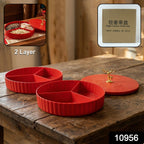 Multipurpose snack serving tray with multiple compartments and lid