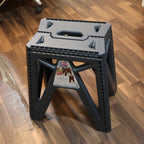 Supermom 18 inch folding stool in outdoor garden setting