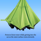 Underside view of the kids foldable umbrella canopy, showing robust frame.