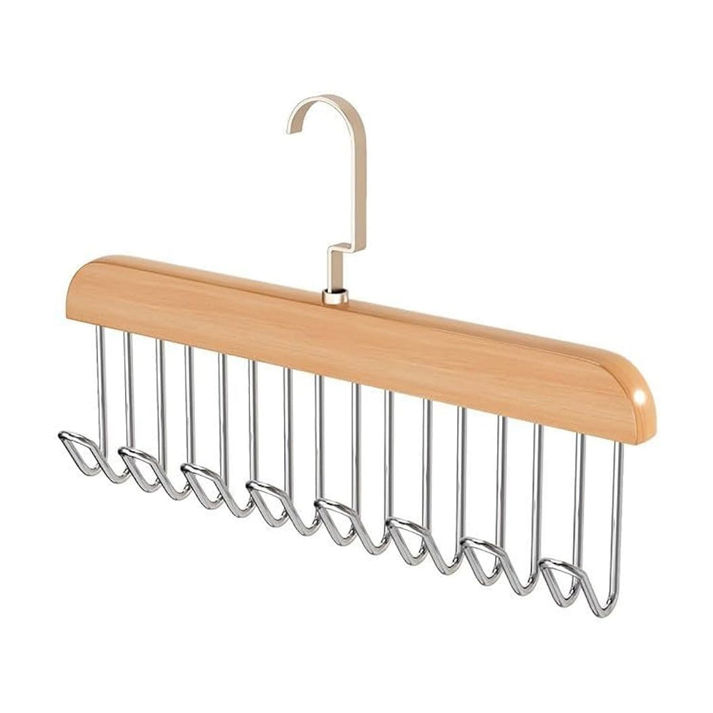 Efficient Organivo space saving hanger holding multiple scarves and garments neatly.