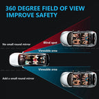 Convex blind spot mirror showing expanded viewing angle on side mirror