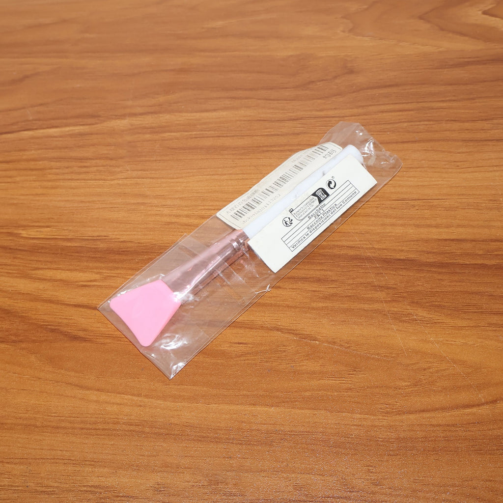 Silicone brush for facial masks with marble finish handle