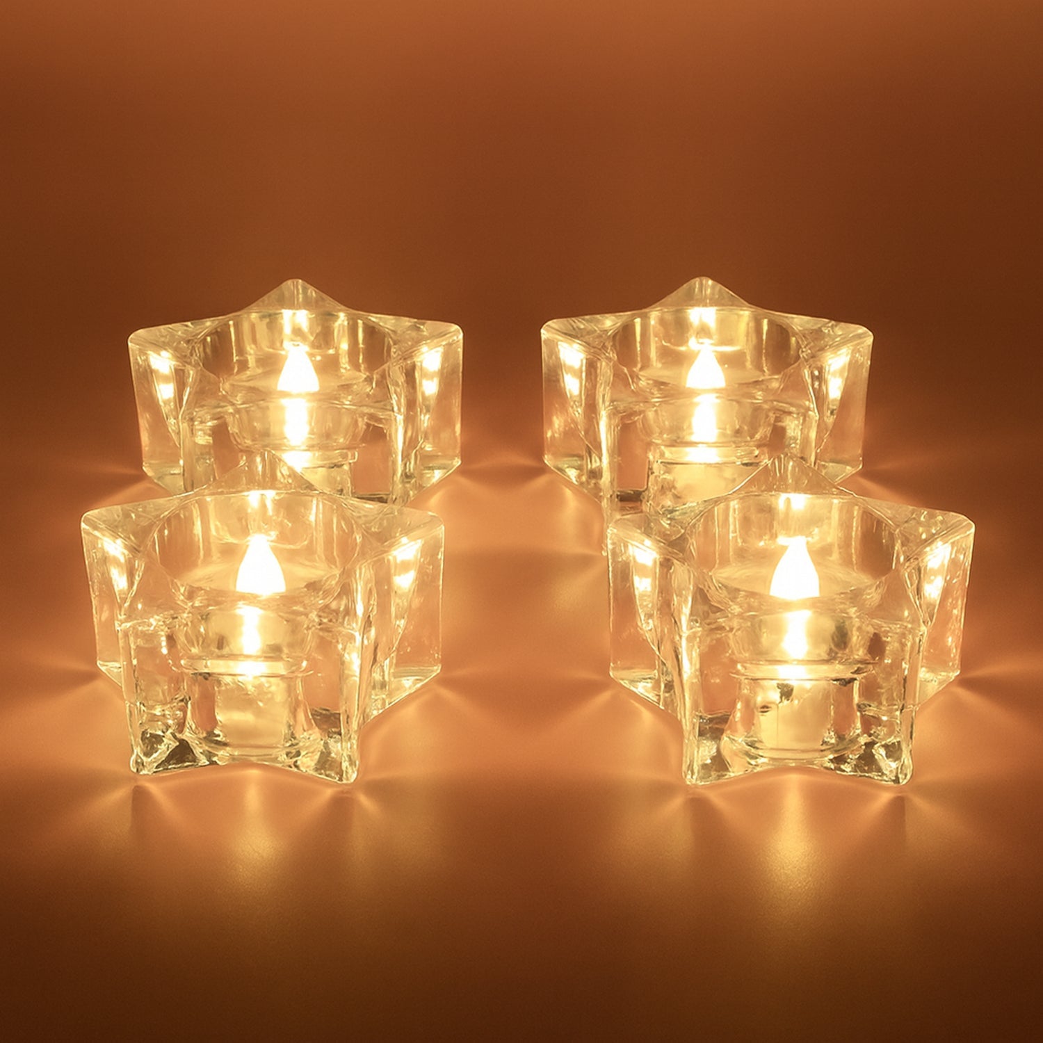LED tealight candles with crystal effect ideal for festive decoration