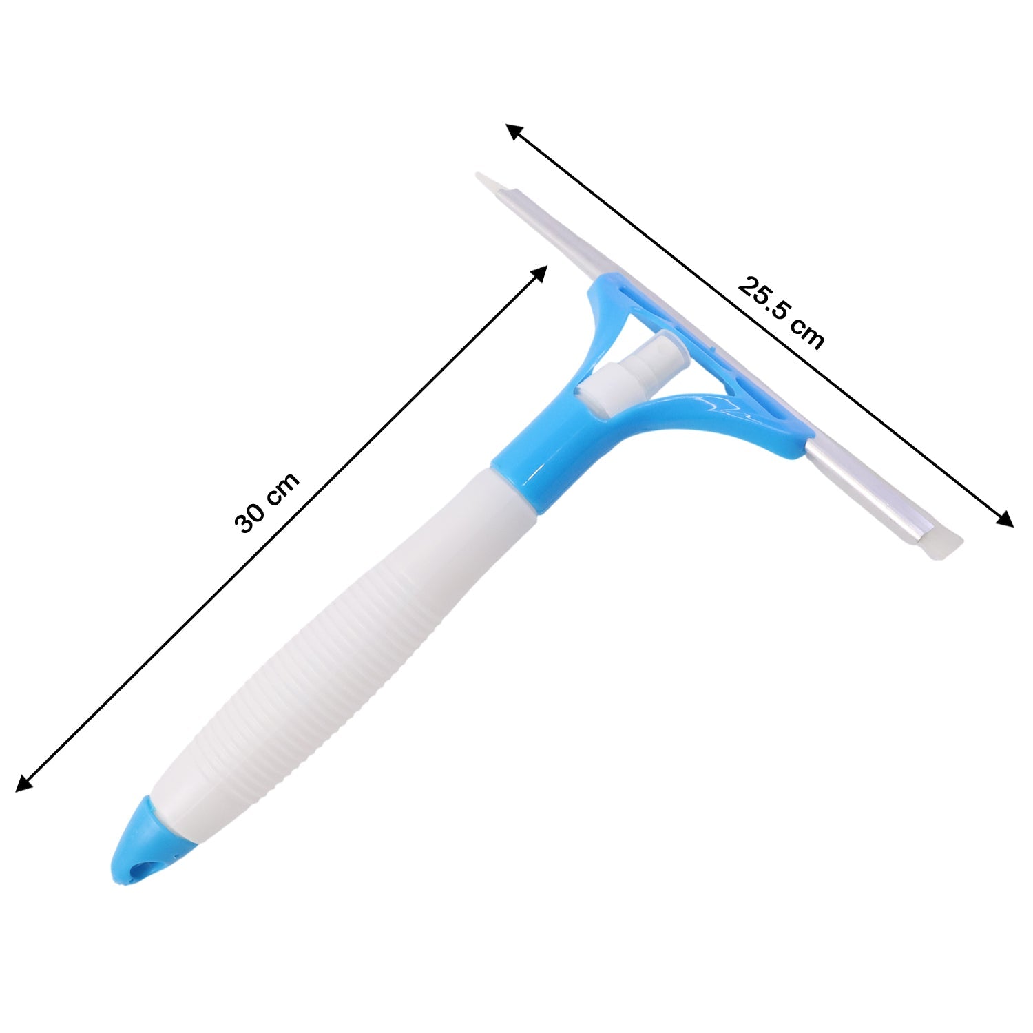 Window cleaning squeegee placed on a tiled surface