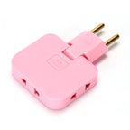 Close-up of the 180-degree rotating plug on the compact 3-in-1 socket converter.