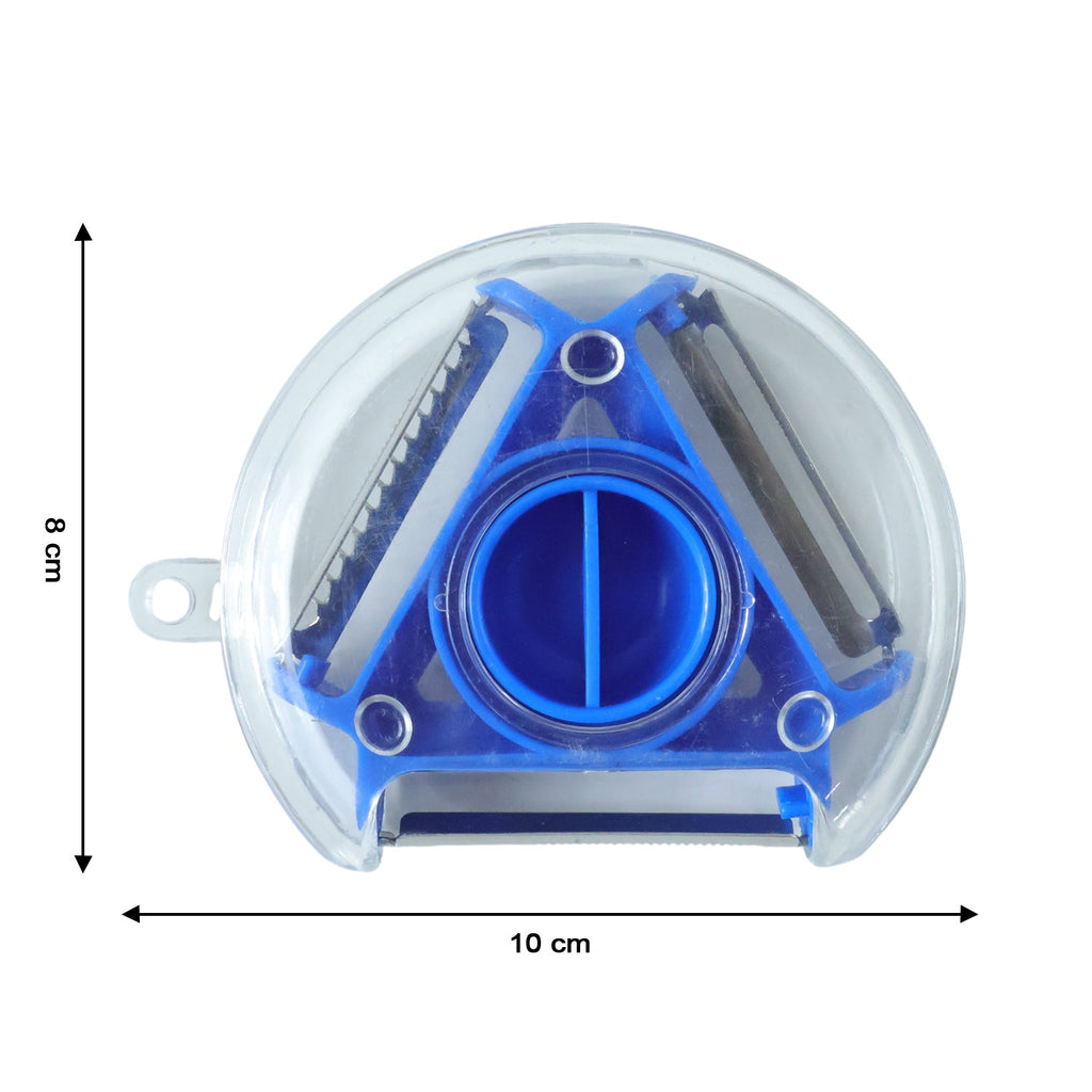 Multi-function kitchen peeler with protective cover for safety