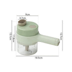 Portable electric food chopper and slicer, ideal for busy kitchens.