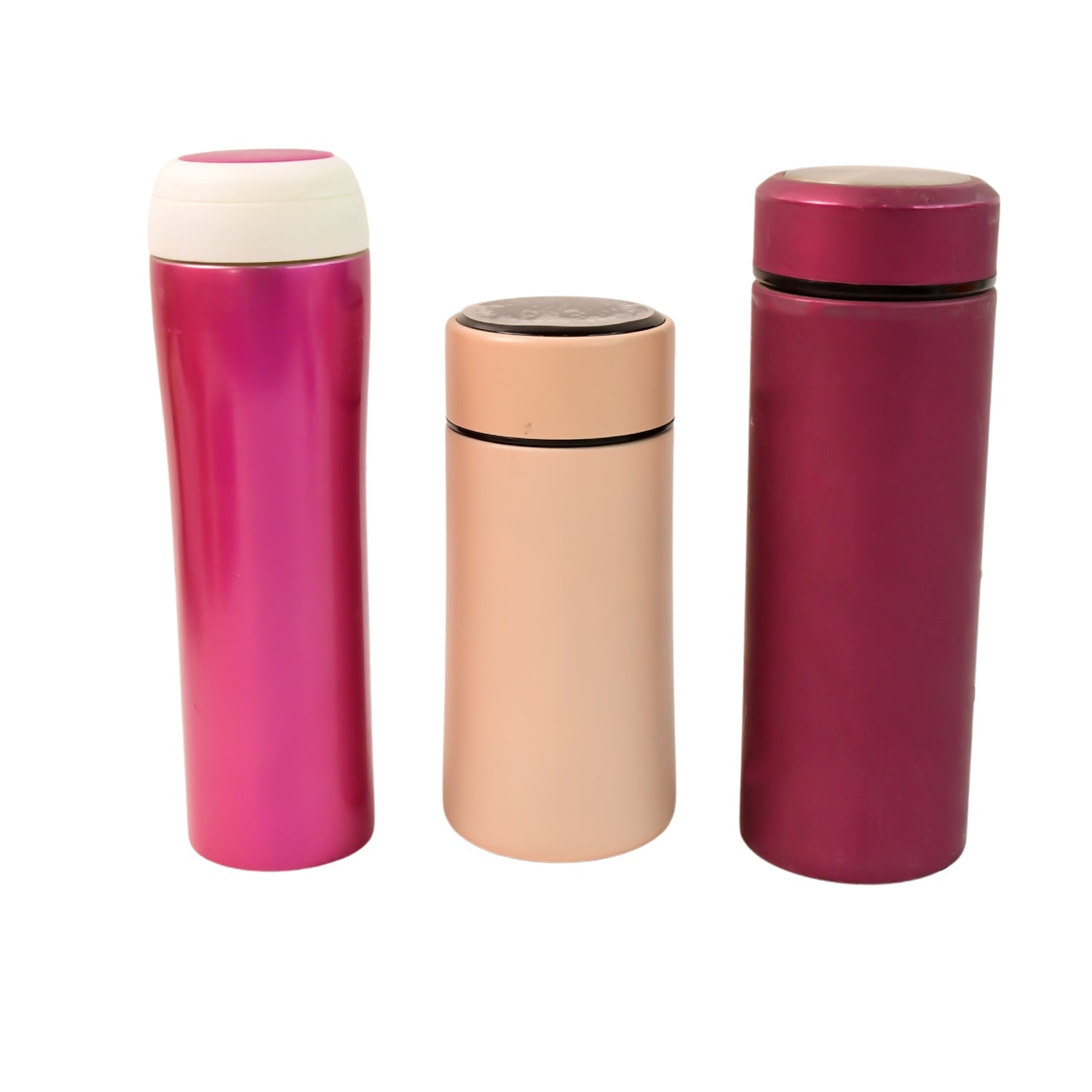 Exterior view of stainless steel insulated water bottle for travel