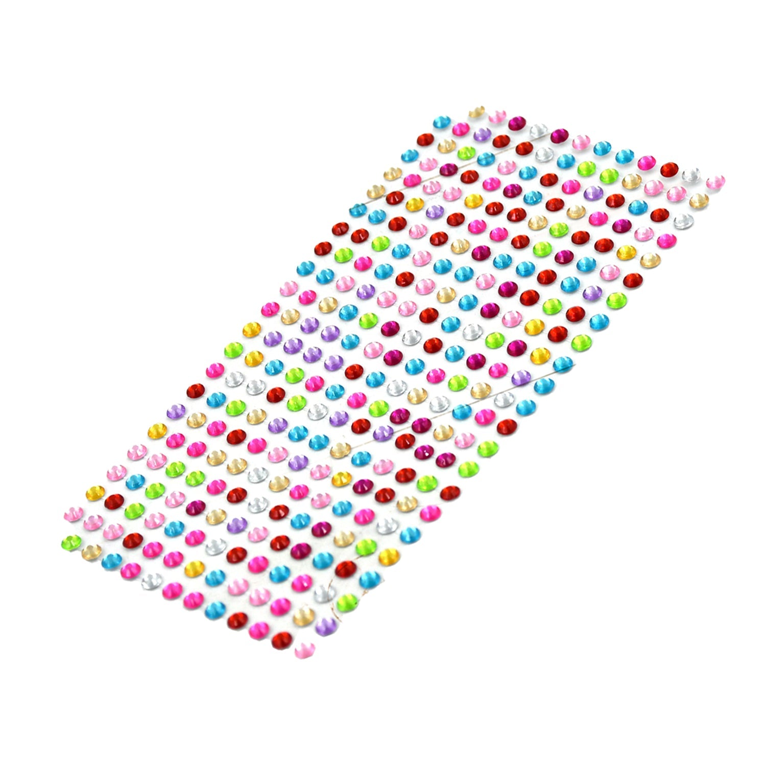 Close-up view of a creative project decorated with self adhesive crystal stickers.
