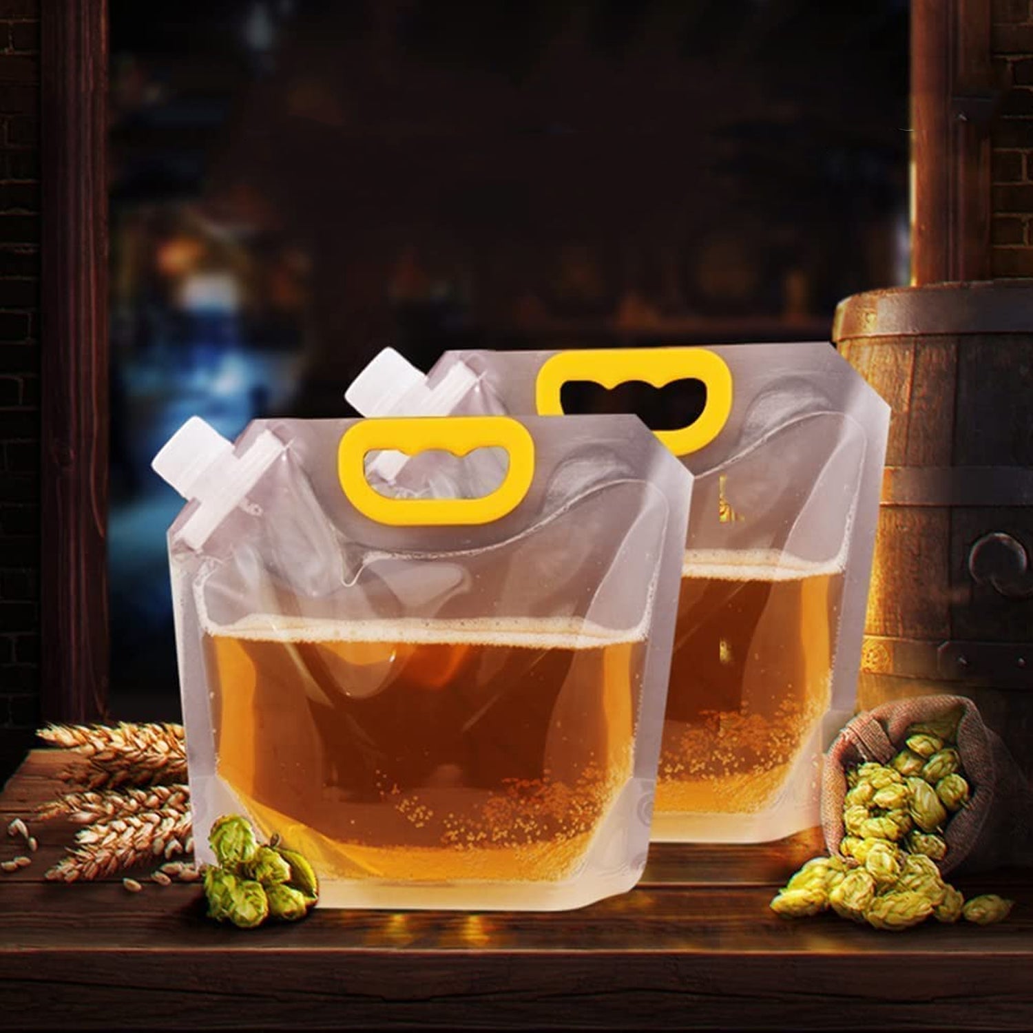 Airtight refrigerator storage bag filled with fresh grains