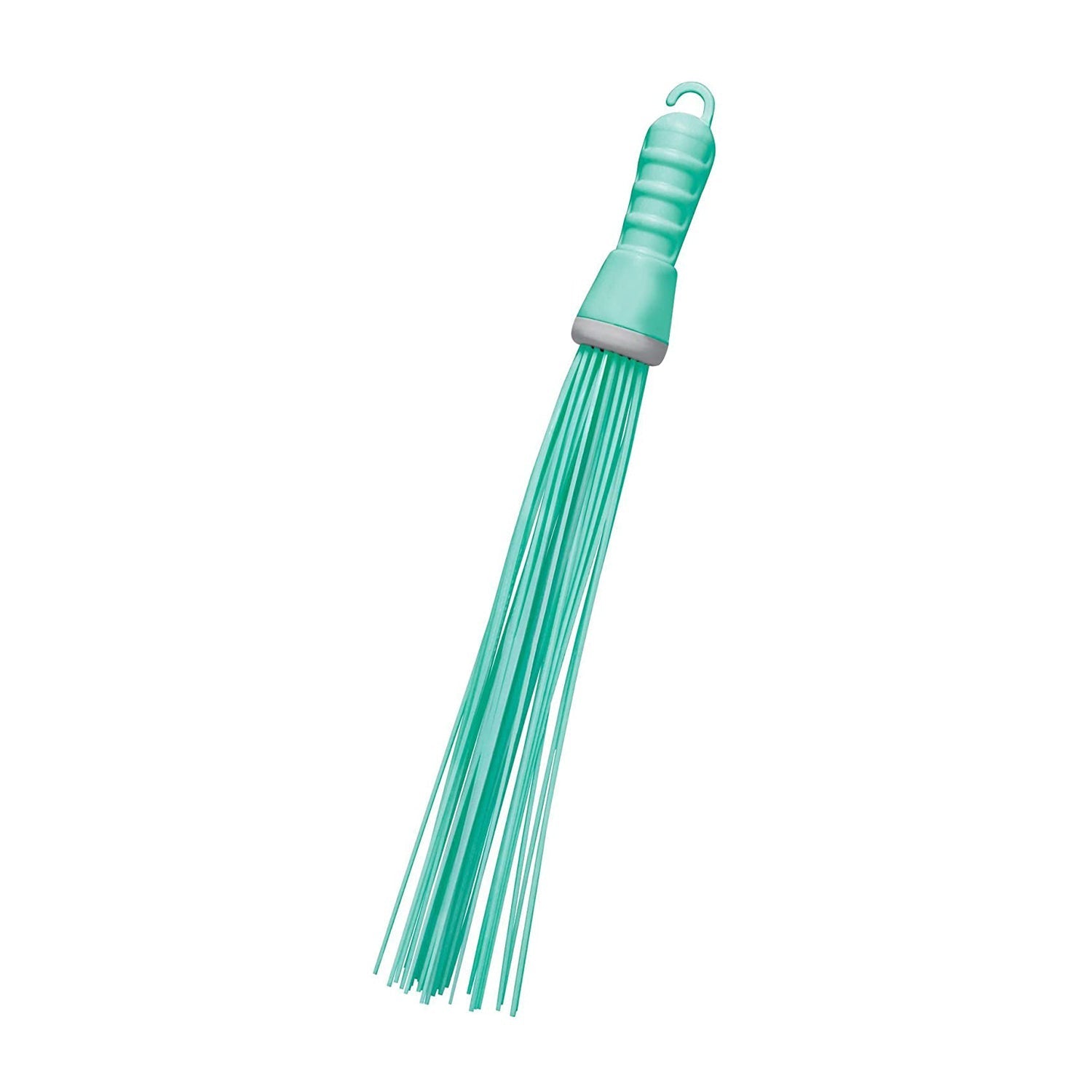 Close-up view of the robust hard bristles on the Pro Clean floor cleaning broom.