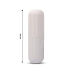 Assorted colors of Organivo capsule travel storage bottles for easy identification.