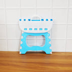 Side view of foldable step stool highlighting slim portable design