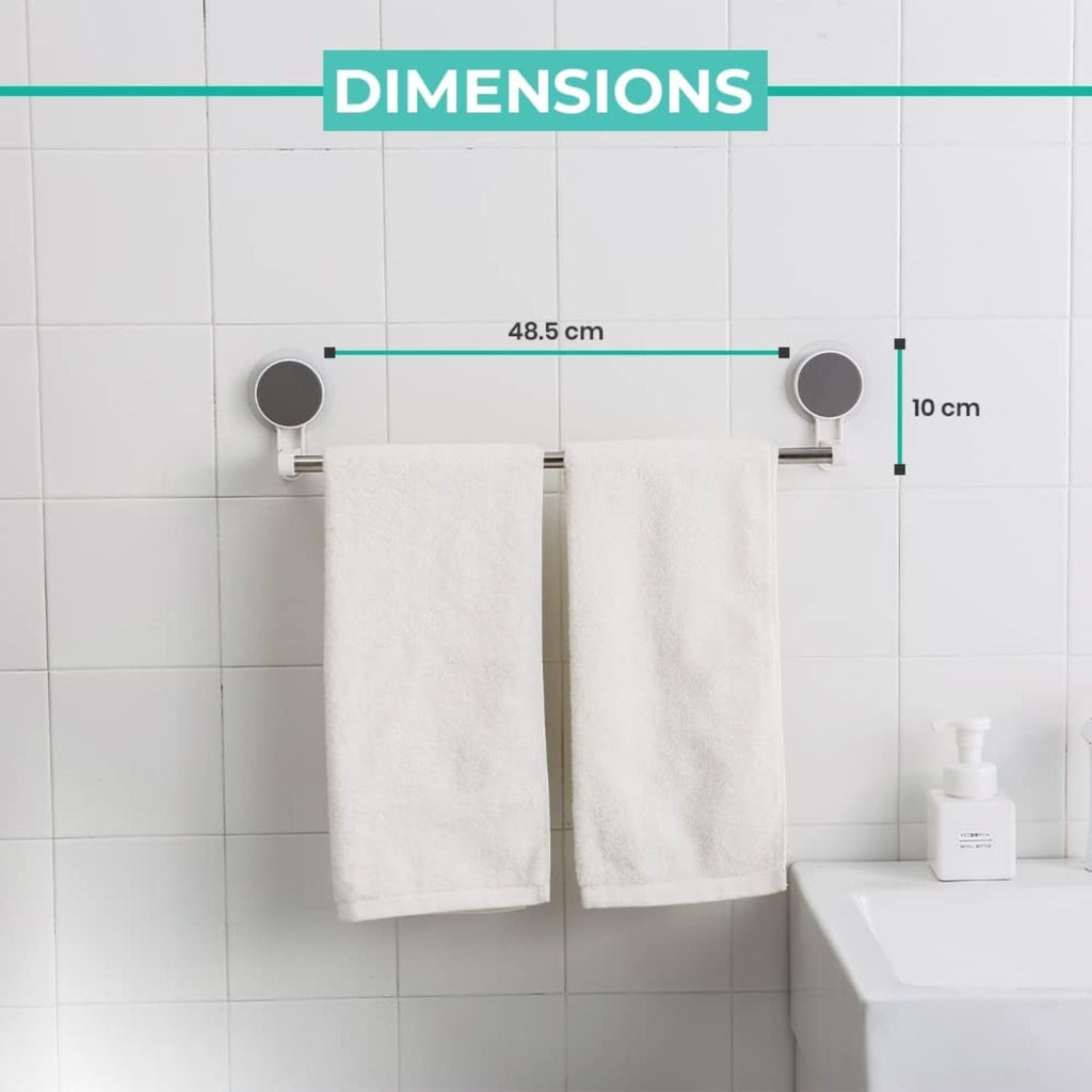 Durable self-adhesive towel rod attached to smooth wall surface