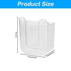 Smooth-edged transparent tissue dispenser wall mount in detail