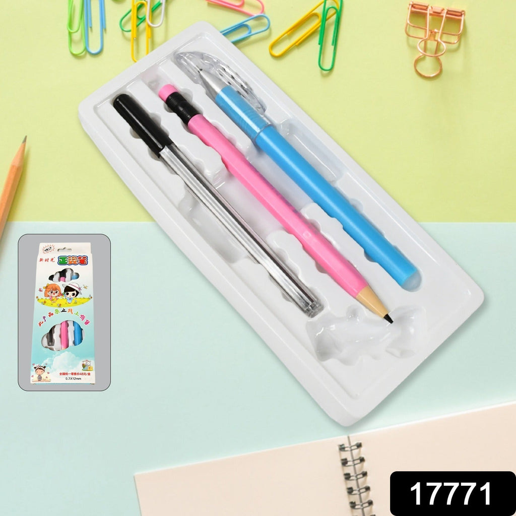 Set of auto-feeding mechanical pencils with playful dolphin-shaped covers and lead refills.