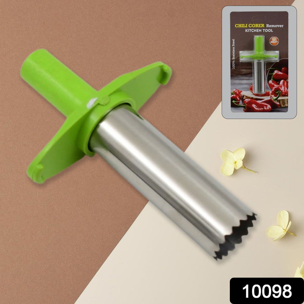 Ergonomic handheld chili corer making quick work of seed removal.