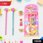 Close-up of candy-inspired pencil set with soft foam toppers