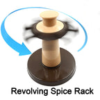 Close-up of a transparent spice jar from the condiment set, showing the four different sprinkling options.