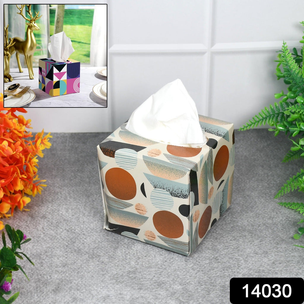 Durable tissues cube box holding a standard tissue box for easy access