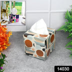 Durable tissues cube box holding a standard tissue box for easy access