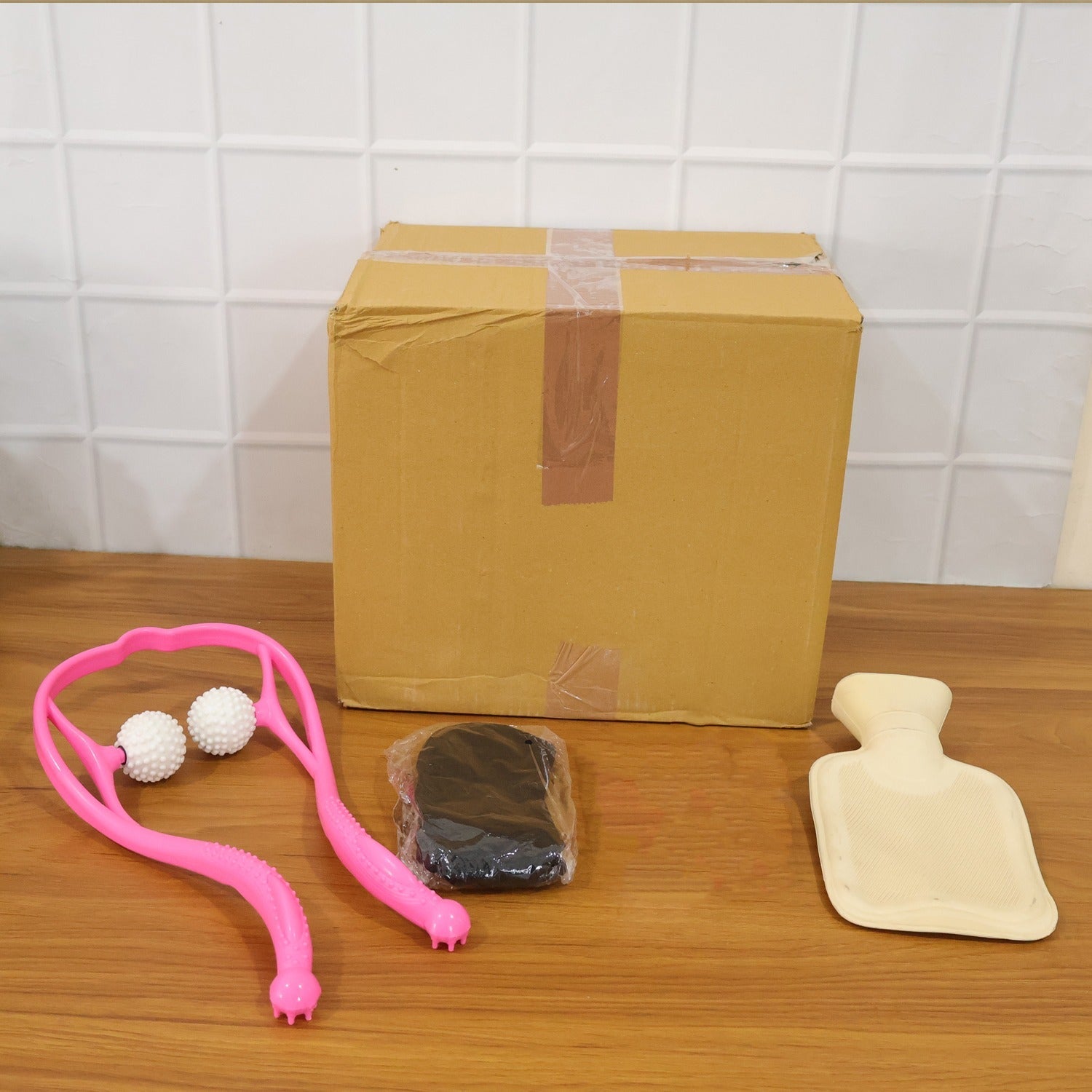 Self care and relaxation combo set components displayed for daily personal wellness