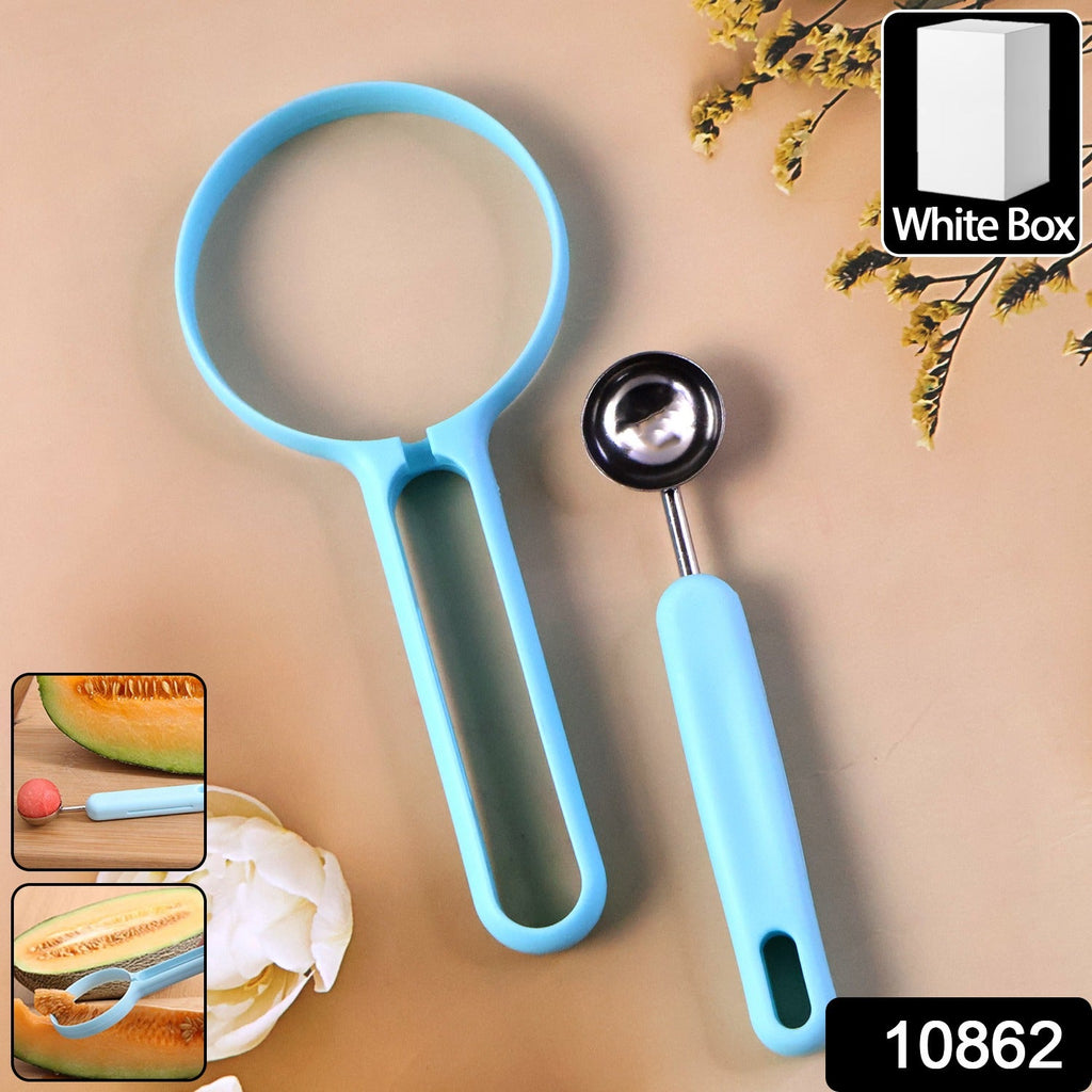 Multi-function melon baller and fruit cutter set with durable stainless steel scoop
