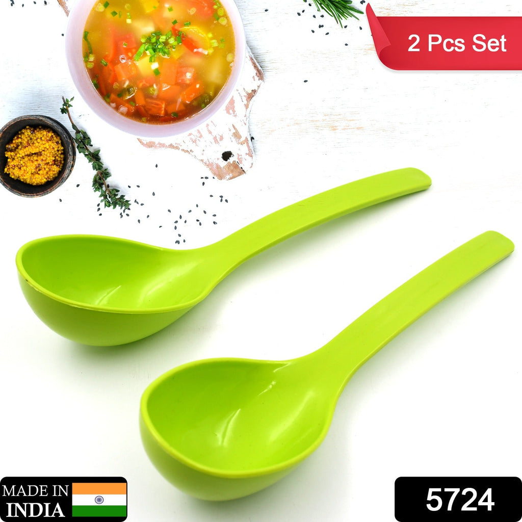Two durable plastic ladles neatly packed in a box, ready for kitchen use.