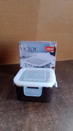 Closeup of airtight sealing mechanism on food storage container