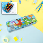 Side profile of a multipurpose kids pencil case, showcasing its compact design.
