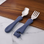 Supermom stainless steel fork for toddlers with easy grip handle