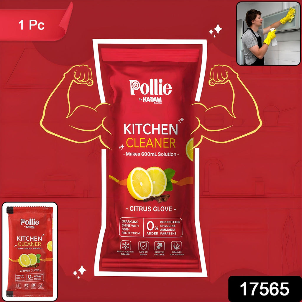 Pollic Kadam Kitchen Surface Cleaner Sachet pouch with concentrated citrus clove cleaner