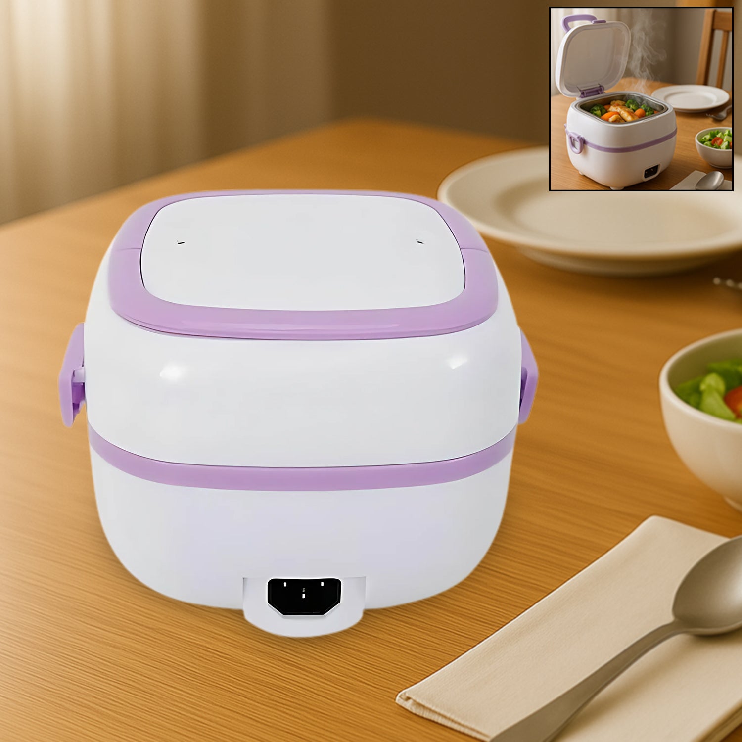 Electric Lunch Box portable food warmer with stainless steel compartment