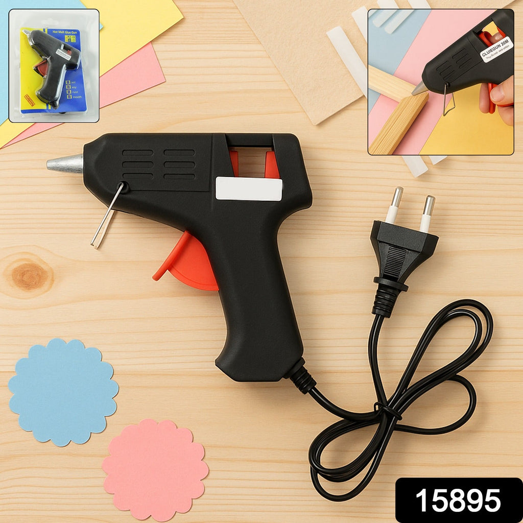 Glue gun with packaging of mini hot-melt glue sticks suitable for crafts and repairs