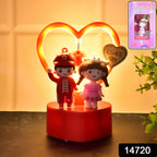Cute romantic couple love-themed resin home decor figurine with heart frame