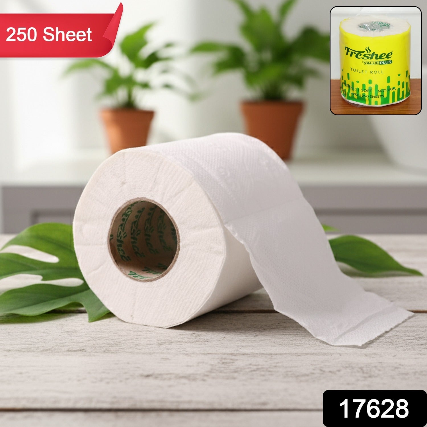 Freshee ultra-soft 2-ply toilet roll with 250 quilted sheets