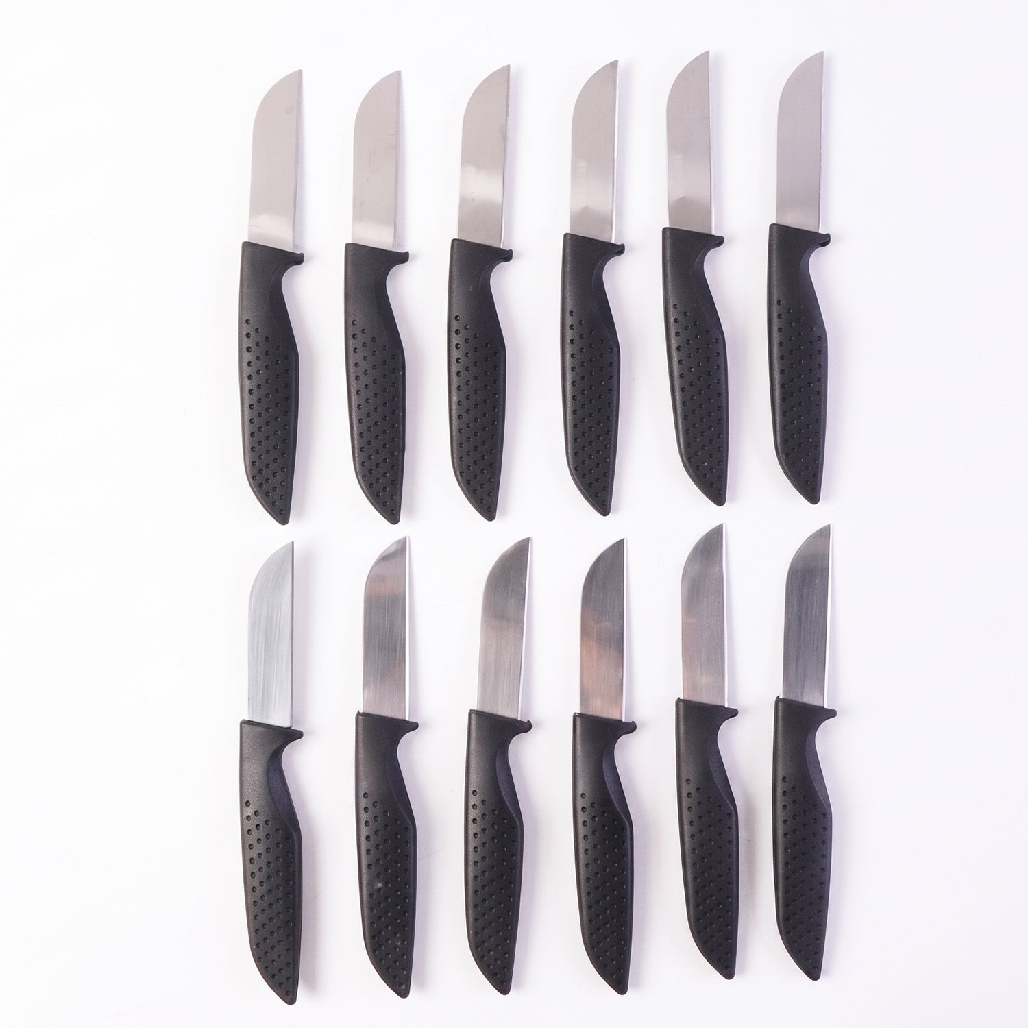 Vegetable chopping knives with plastic ergonomic handles
