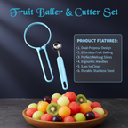 Packaging of melon baller and fruit cutter set showcasing kitchen tools