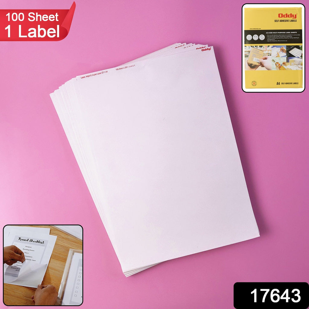 Full A4 sheet self-adhesive labels with printed barcodes for tracking
