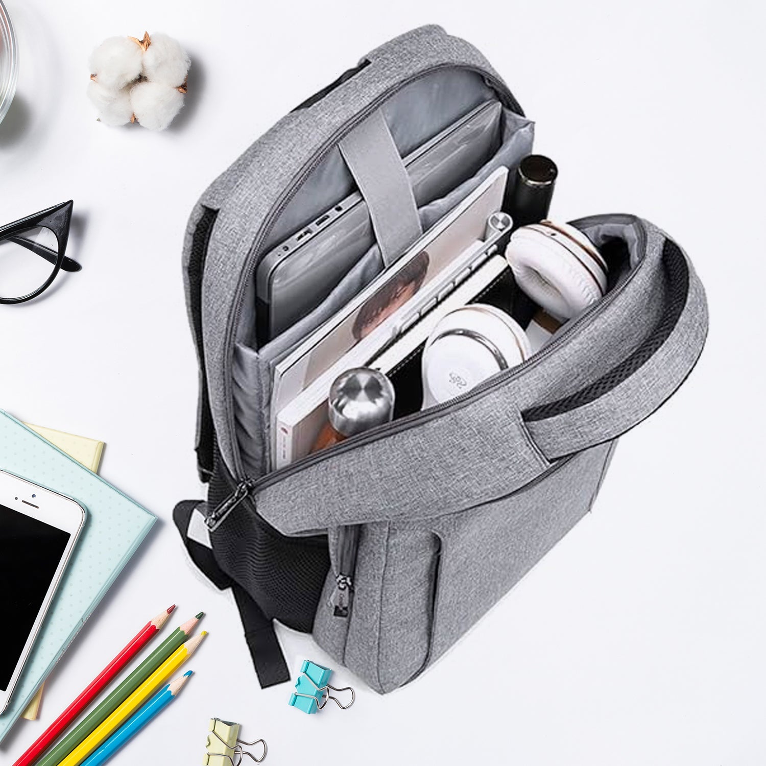Front view of the FERVENT Laptop Bag with adjustable shoulder strap, ideal for daily use.