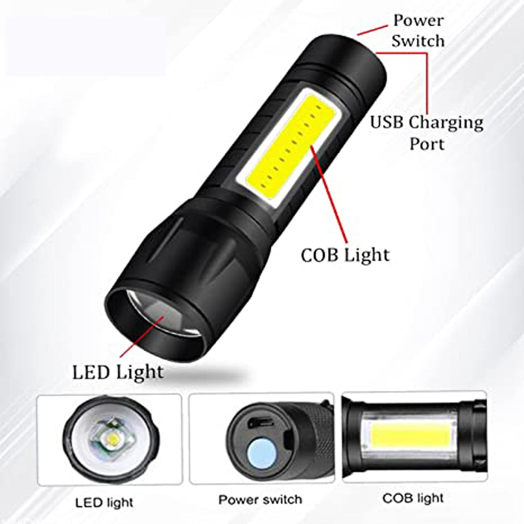 Powerful long range flashlight beam cutting through darkness.
