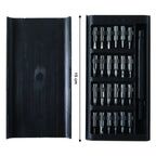 open compact case showing organized screwdriver bits