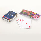 Durable playing cards with a sleek design, perfect for long-lasting use.